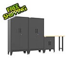 Armadillo Tough Black 4-Piece Garage Cabinet Set with Levelers