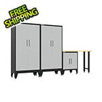 Armadillo Tough Grey 4-Piece Garage Cabinet Set with Levelers