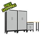 Armadillo Tough Grey 4-Piece Garage Cabinet Set with Levelers