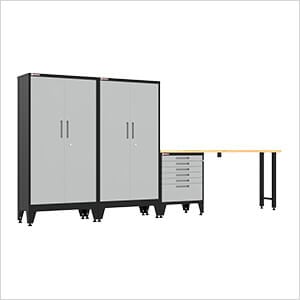 Grey 4-Piece Garage Cabinet Set with Levelers