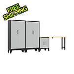 Armadillo Tough Grey 4-Piece Garage Cabinet Set with Levelers
