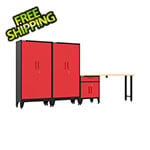 Armadillo Tough Red 4-Piece Garage Cabinet Set with Levelers
