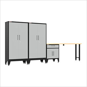 Grey 4-Piece Garage Cabinet Set with Levelers