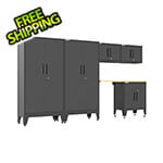 Armadillo Tough Black 6-Piece Garage Cabinet Set with Levelers