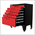 Red 6-Piece Garage Cabinet Set with Levelers and Casters