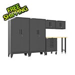 Armadillo Tough Black 6-Piece Garage Cabinet Set with Levelers and Casters