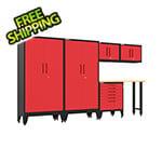 Armadillo Tough Red 6-Piece Garage Cabinet Set with Levelers
