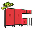 Armadillo Tough Red 6-Piece Garage Cabinet Set with Levelers