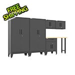 Armadillo Tough Black 6-Piece Garage Cabinet Set with Levelers