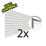 Proslat Garage Slatwall 4 ft. x 8 ft. PROCORE PVC Slatwall (2-Pack White)