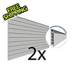 Proslat Garage Slatwall 4 ft. x 8 ft. PROCORE PVC Slatwall (2-Pack Grey)