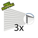 Proslat Garage Slatwall 4 ft. x 8 ft. PROCORE PVC Slatwall (3-Pack White)