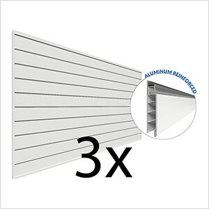 4 ft. x 8 ft. PROCORE PVC Slatwall (3-Pack White)