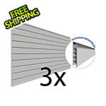 Proslat Garage Slatwall 4 ft. x 8 ft. PROCORE PVC Slatwall (3-Pack Grey)