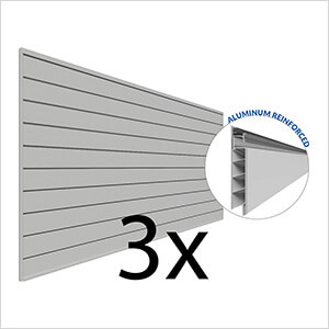 4 ft. x 8 ft. PROCORE PVC Slatwall (3-Pack Grey)