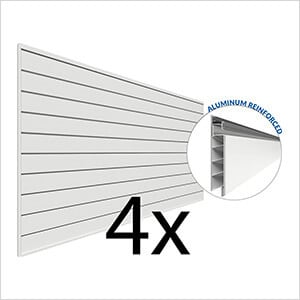 4 ft. x 8 ft. PROCORE PVC Slatwall (4-Pack White)