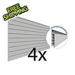 Proslat Garage Slatwall 4 ft. x 8 ft. PROCORE PVC Slatwall (4-Pack Grey)