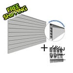 Proslat Garage Slatwall PROCORE PVC Slatwall Basic Bundle (Grey)