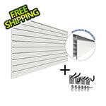 Proslat Garage Slatwall PROCORE PVC Slatwall Mini Bundle (White)