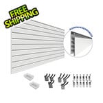 Proslat Garage Slatwall PROCORE PVC Slatwall Organizer Bundle (White)