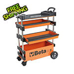 Beta Tools Collapsible Rolling Tool Cart Trolley (Orange)