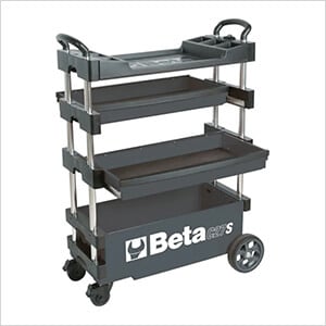 Collapsible Rolling Tool Cart Trolley (Grey)
