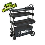 Beta Tools Collapsible Rolling Tool Cart Trolley (Black)