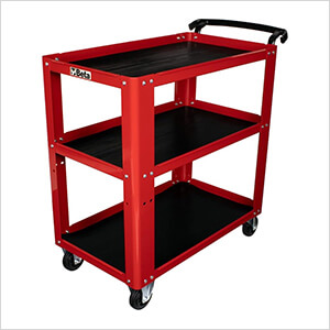 3-Shelf Utility Shop Cart Trolley (Red)