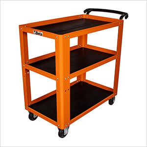 3-Shelf Utility Shop Cart Trolley (Orange)