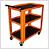 3-Shelf Utility Shop Cart Trolley (Orange)