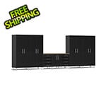 Ulti-MATE Garage Cabinets 8-Piece Garage Cabinet Kit with Bamboo Worktop in Midnight Black Metallic
