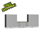 Ulti-MATE Garage Cabinets 8-Piece Garage Cabinet Kit with Bamboo Worktop in Stardust Silver Metallic