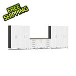 Ulti-MATE Garage Cabinets 6-Piece Garage Cabinet Kit with Bamboo Worktop in Starfire White Metallic