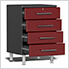 14-Piece Garage Cabinet Kit with Bamboo Worktop in Ruby Red Metallic