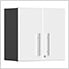 14-Piece Garage Cabinet Kit with Bamboo Worktop in Starfire White Metallic