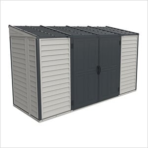 SideMate Plus Pro 10' x 4' Vinyl Shed with Foundation and Double Door