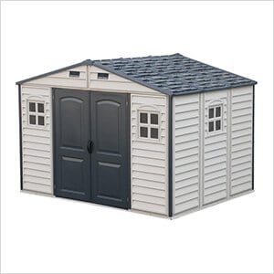 WoodSide Plus 10.5' x 8' Vinyl Shed with Foundation Kit