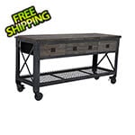 DuraMax 72" Industrial Metal and Wood Workbench with Drawers (Aged Espresso)