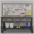 72" Industrial Metal and Wood Workbench with Drawers (Aged Espresso)