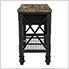 72" Industrial Metal and Wood Workbench with Drawers (Aged Macadamia)