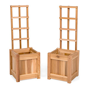 2-Piece Cedar Planter Box with Trellis